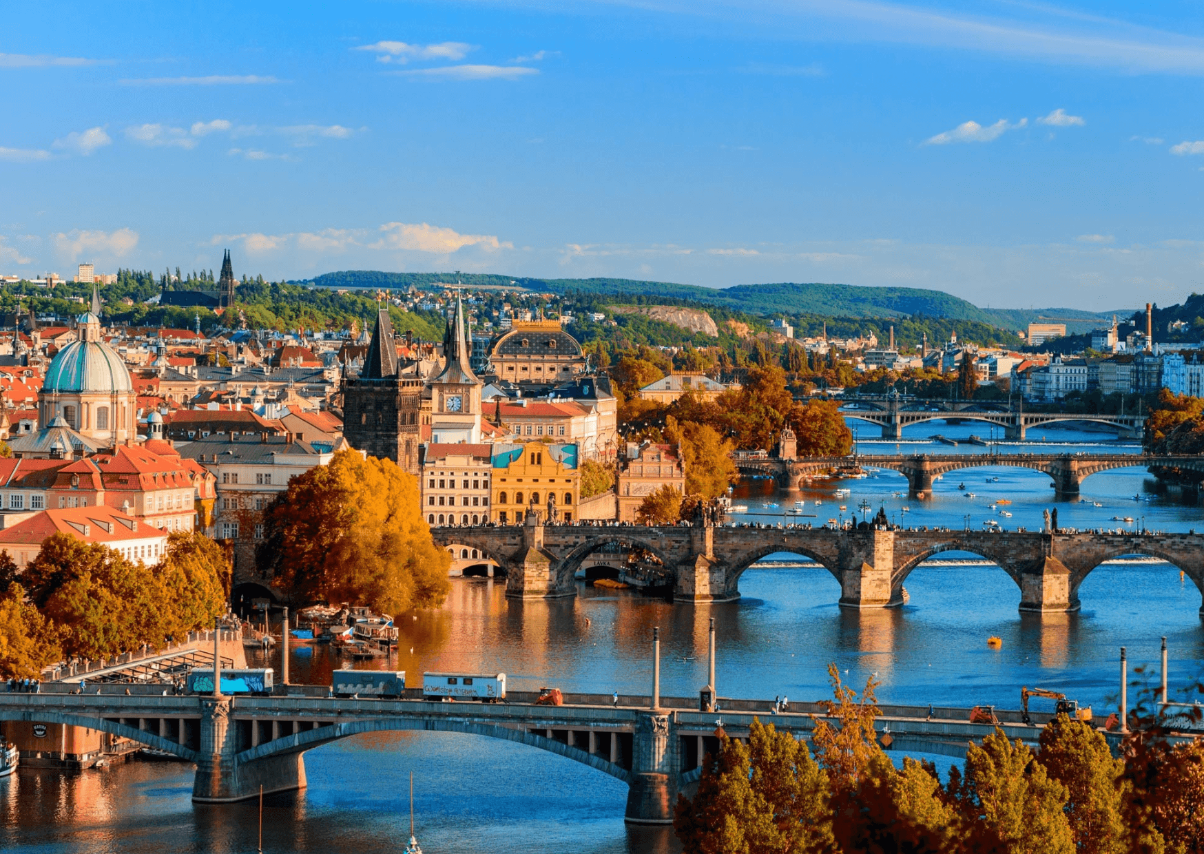 Prague met de Moldau